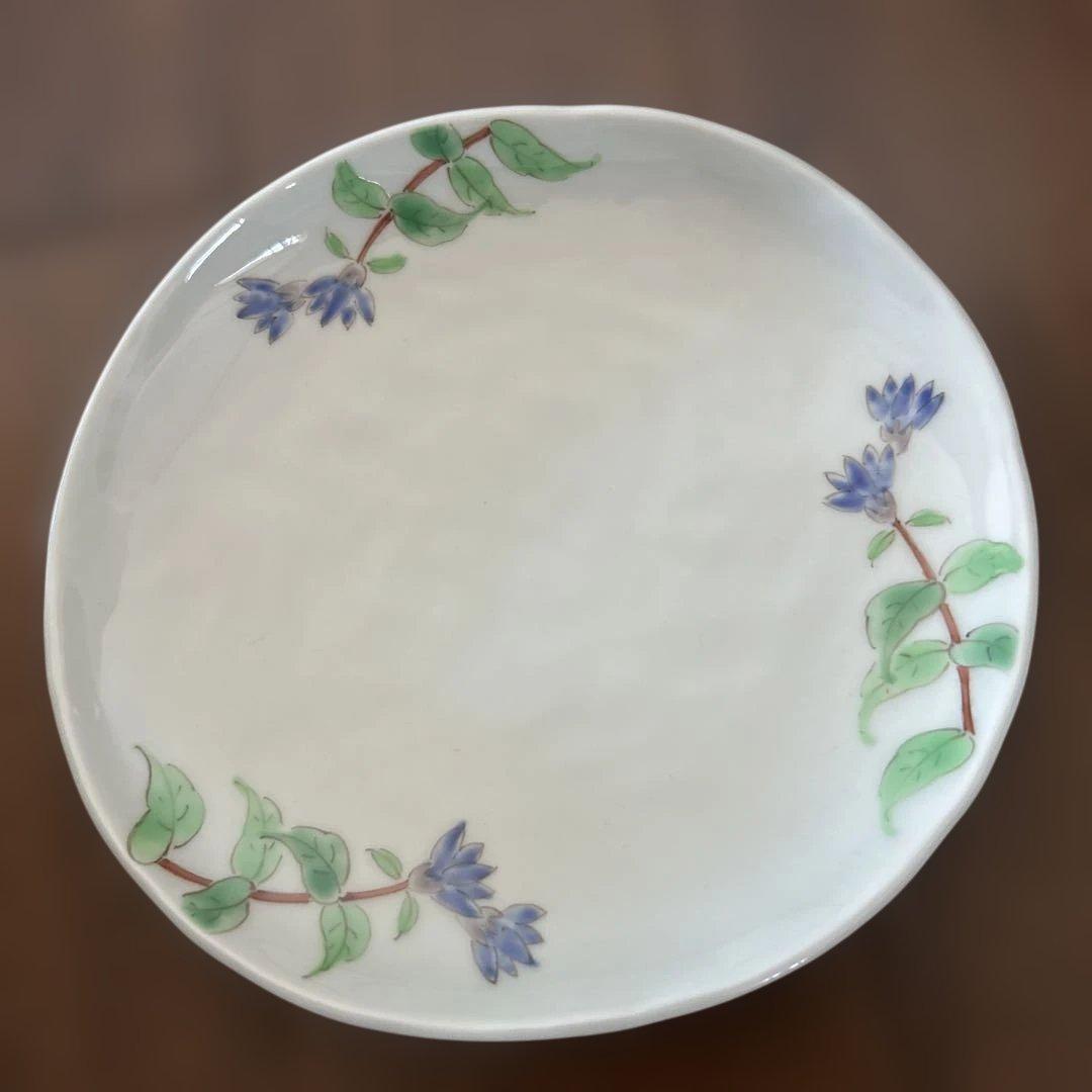 藍水　リンドウの花　カップとお皿のセット