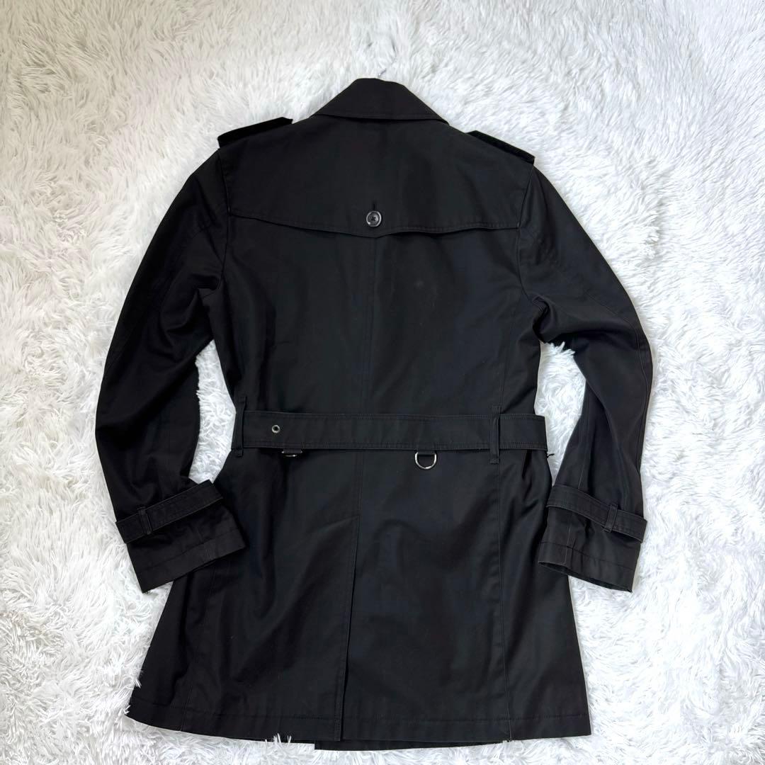 美品 バーバリーブラックレーベル トレンチコート 黒ノバチェック 大きいサイズ