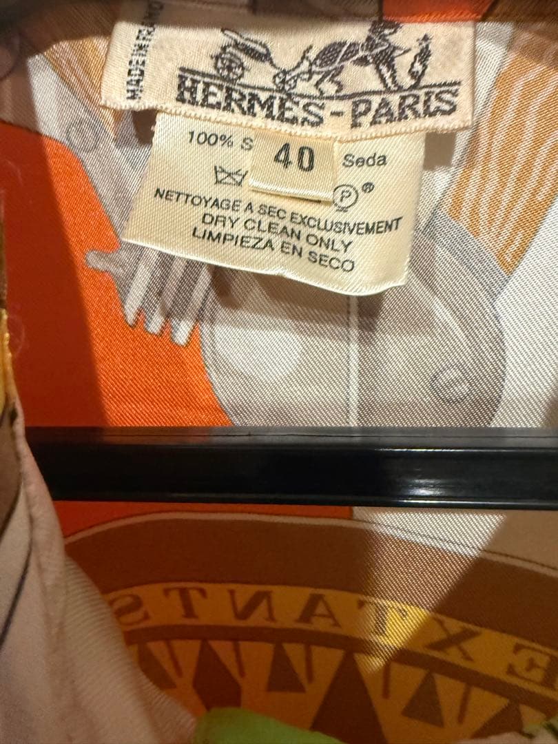 オールド　HERMES 幾何学模様 半袖シャツ