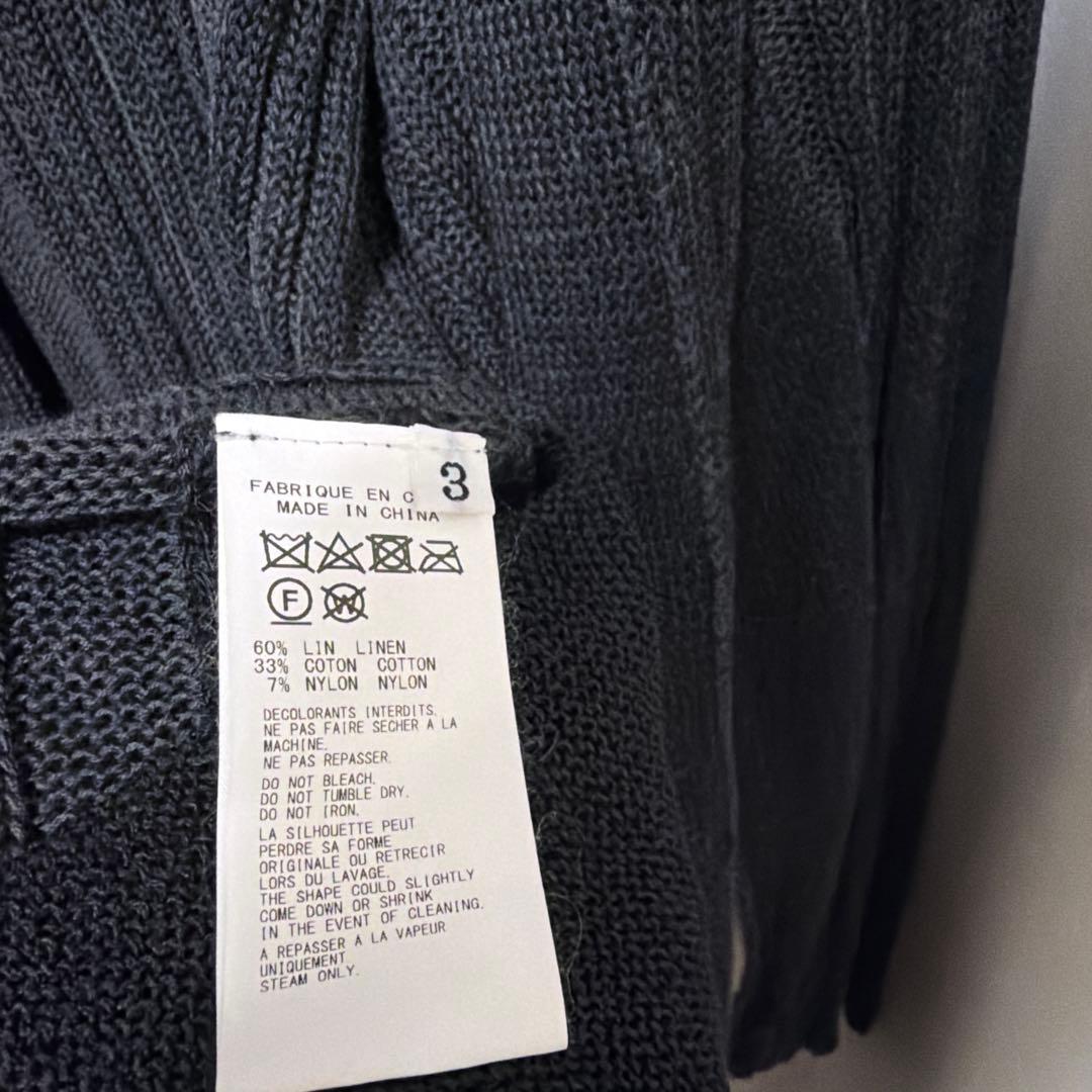 【タグ付き】21AW Yohji Yamamoto リネン混 ロングカーディガン
