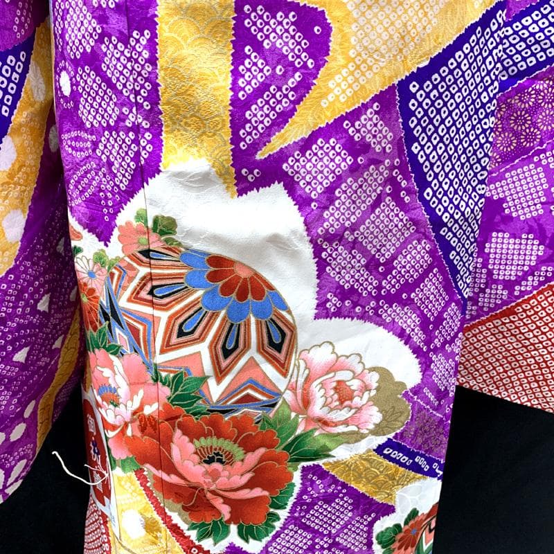 505ag5.帯揚げ 帯締め しごき□七五三 七歳 女児 着物&袋帯&長襦袢 □