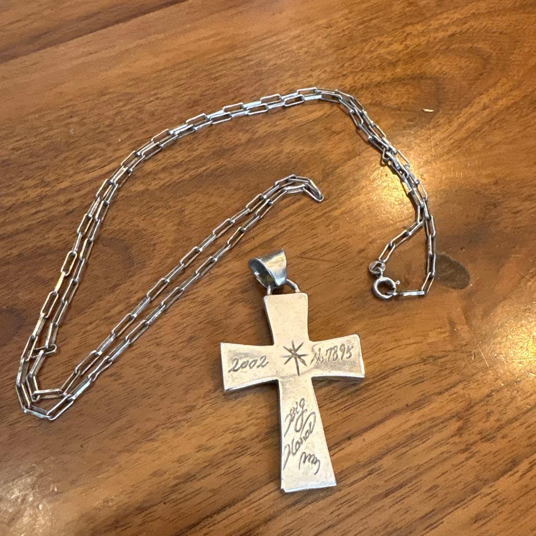BIG HAND2002太陽神平打ちクロスシルバー925ネックレス ヴィンテージ