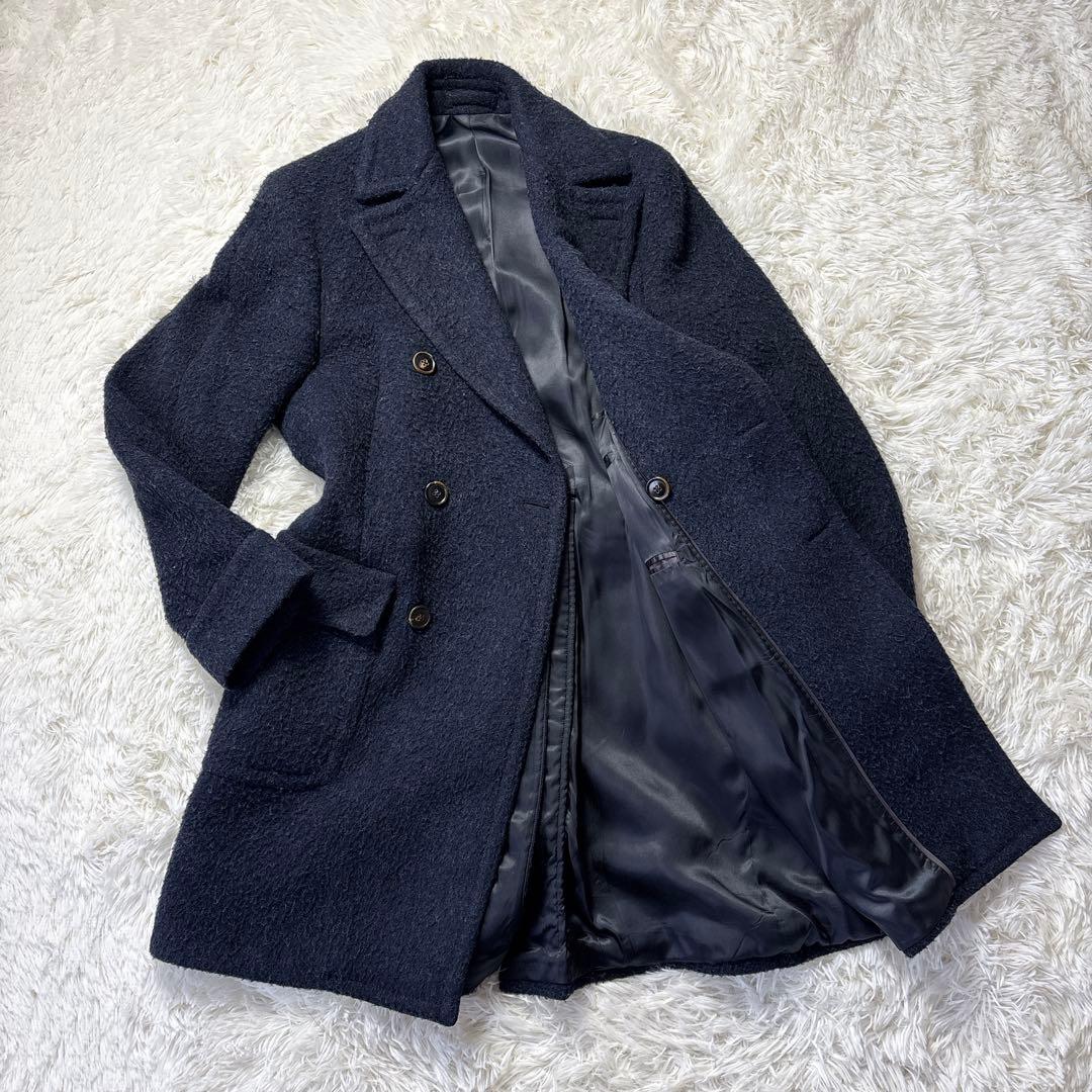 LARDINI ラルディーニ チェスターコート ダブルブレスト ネイビー Ｌ