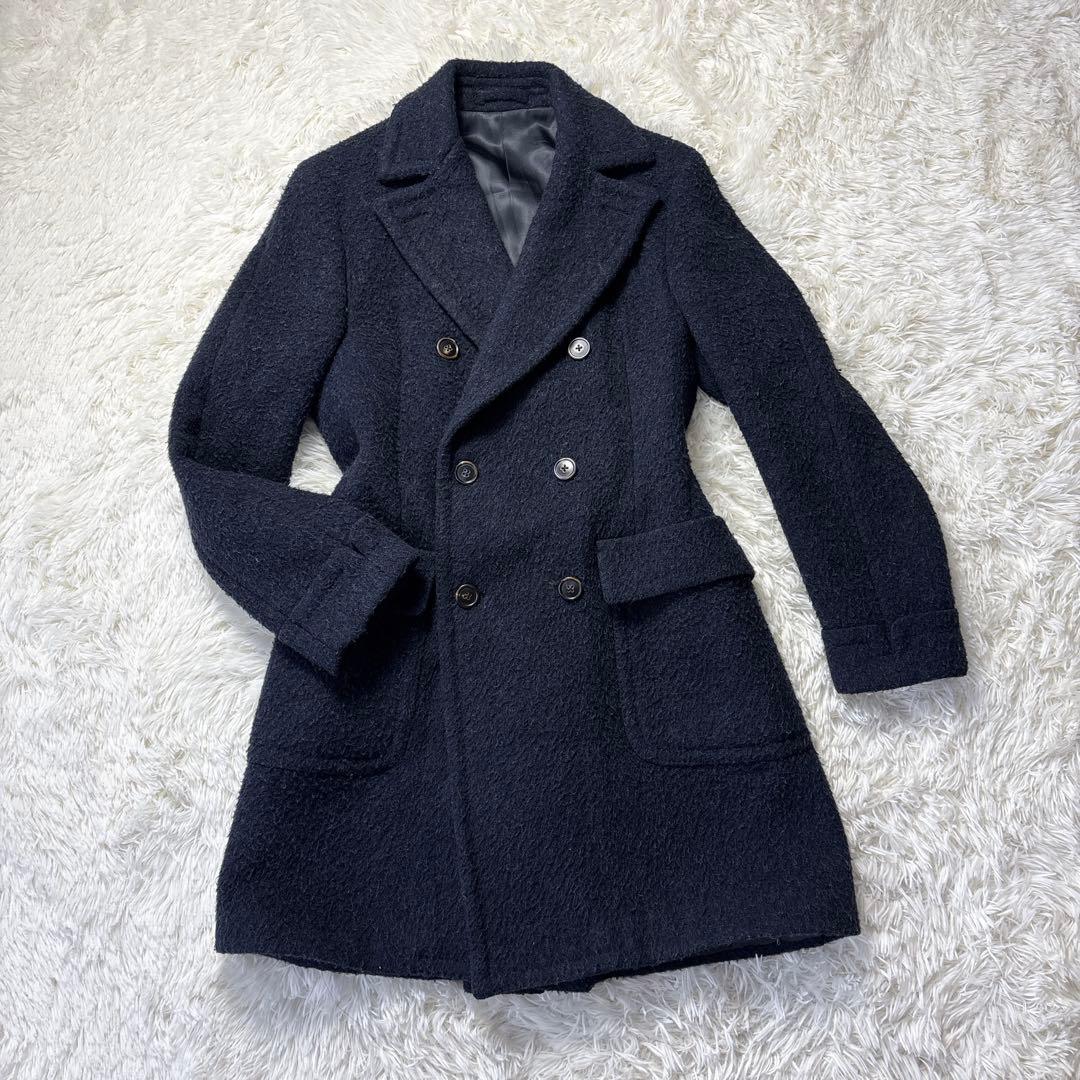 LARDINI ラルディーニ チェスターコート ダブルブレスト ネイビー Ｌ