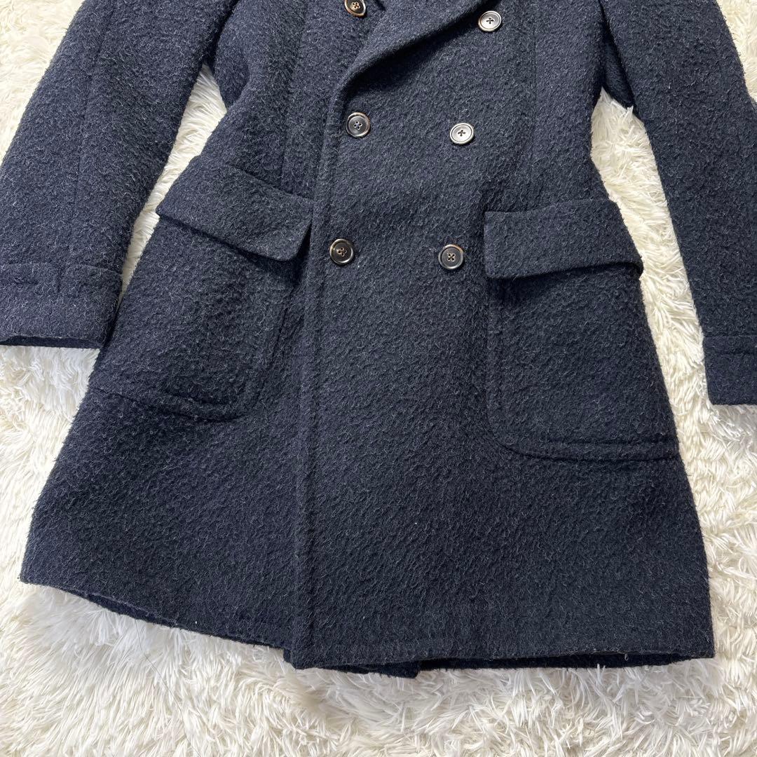 LARDINI ラルディーニ チェスターコート ダブルブレスト ネイビー Ｌ