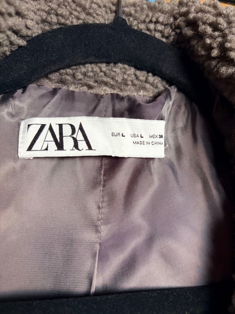 ZARA ダブルブレストテディベアコート Ｌ
