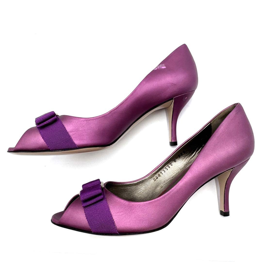【美品】Ferragamo フェラガモ ヴァラ パンプス パープル 25cm