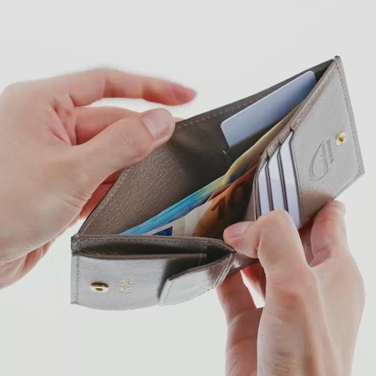 2421【新品 3.5万円】ラルコバレーノ★スナップタイプ二つ折りミニウォレット