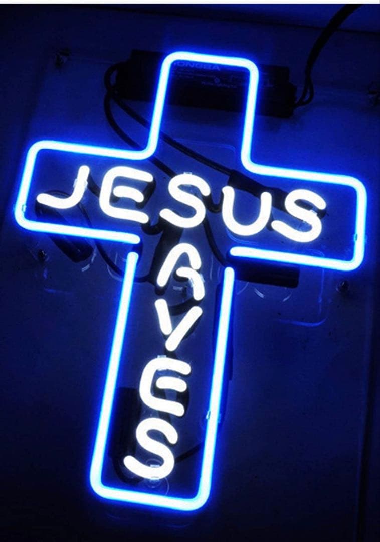 オーダーメイド　ネオンサインJESUS SAVES NEON管　14*9インチ