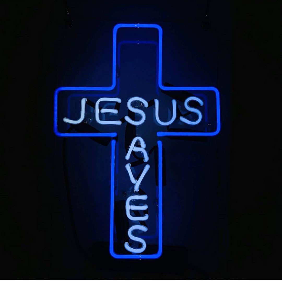オーダーメイド　ネオンサインJESUS SAVES NEON管　14*9インチ