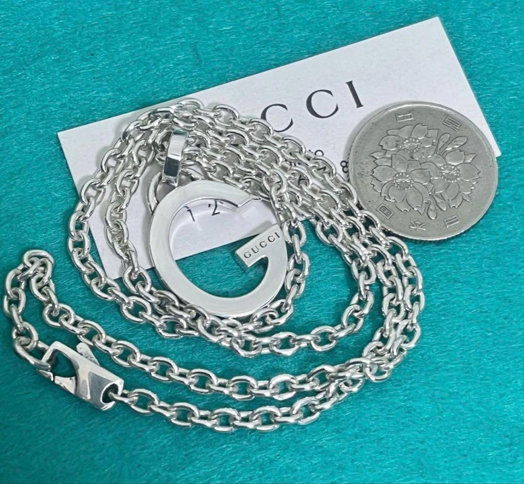 美品　GUCCI Gマークペンダントネックレス