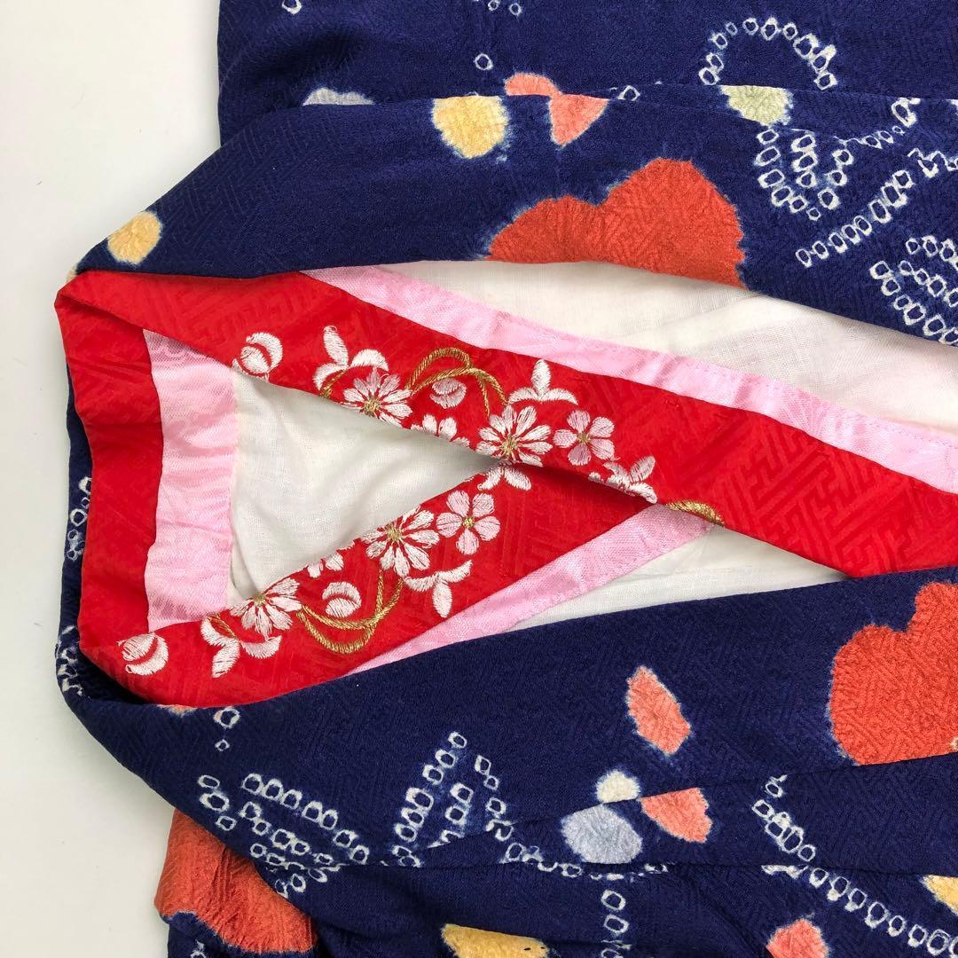 子供着物 七五三 半襦袢付 3歳 絞り 花模様 CK-7335