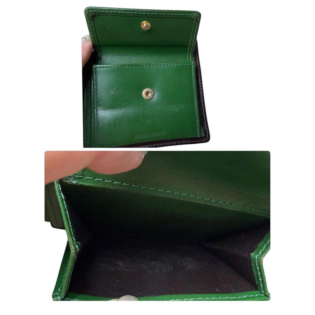 希少✨ホワイトハウスコックス 二つ折り 財布　ブライドルレザー　グリーン