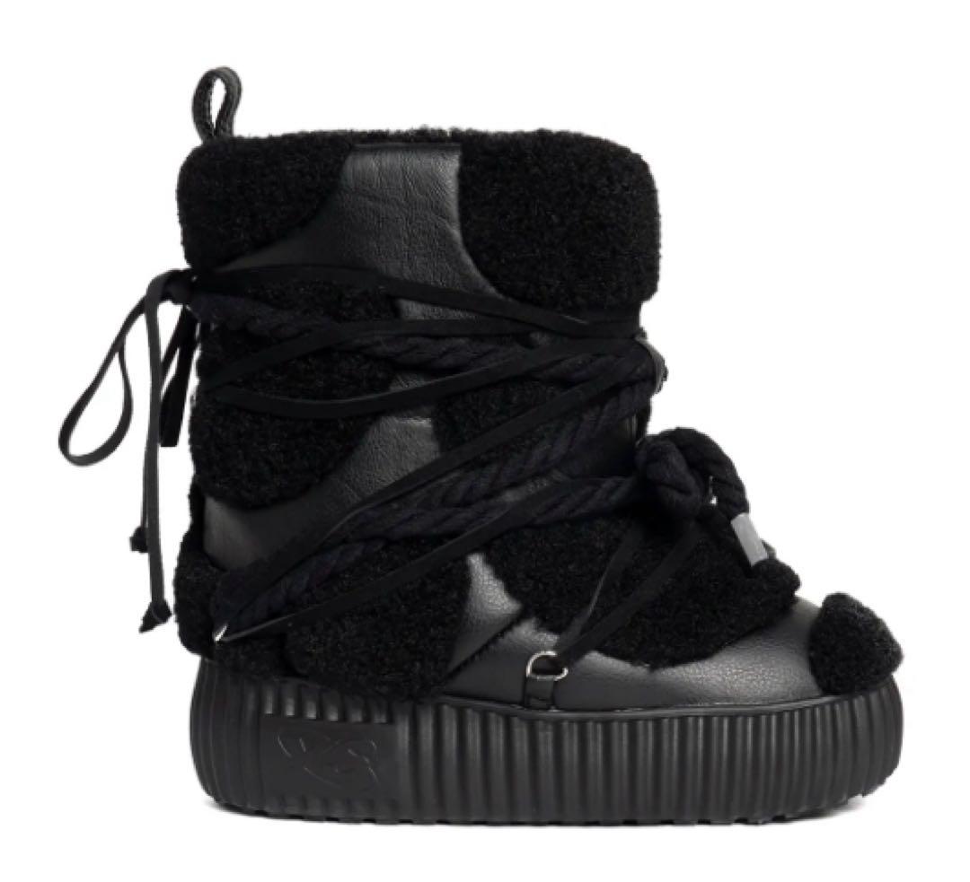 yello ブーツ 厚底 黒 L 箱付き