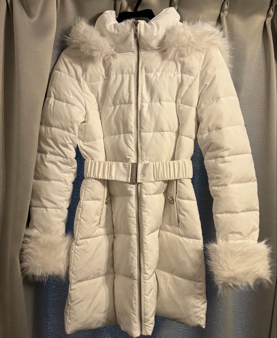 ミッシェルマカロン ウエストベルトフェイクファー ダウン 完売商品 美品