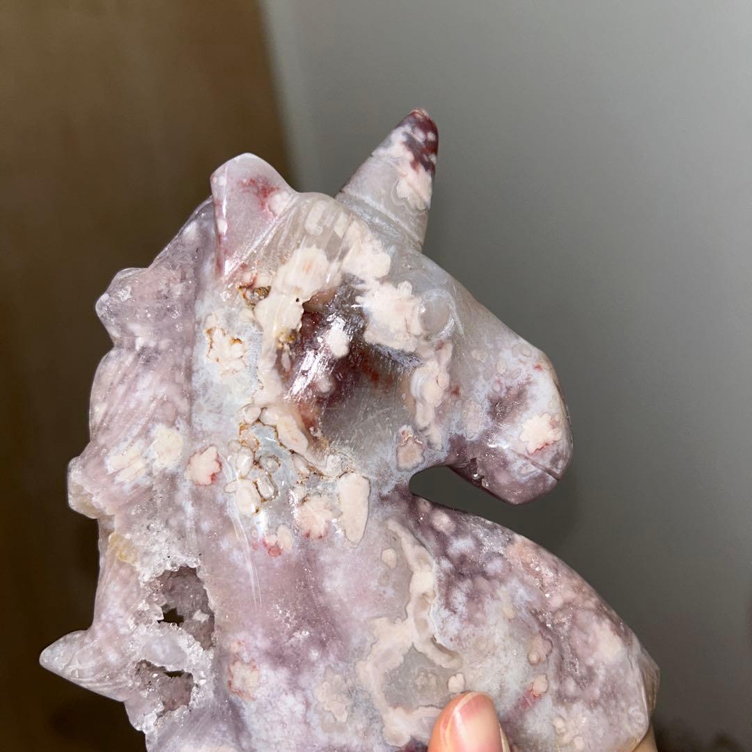 ピンクアメジスト 桜瑪瑙 パープル ユニコーン ジオード 結晶 天然石 613g