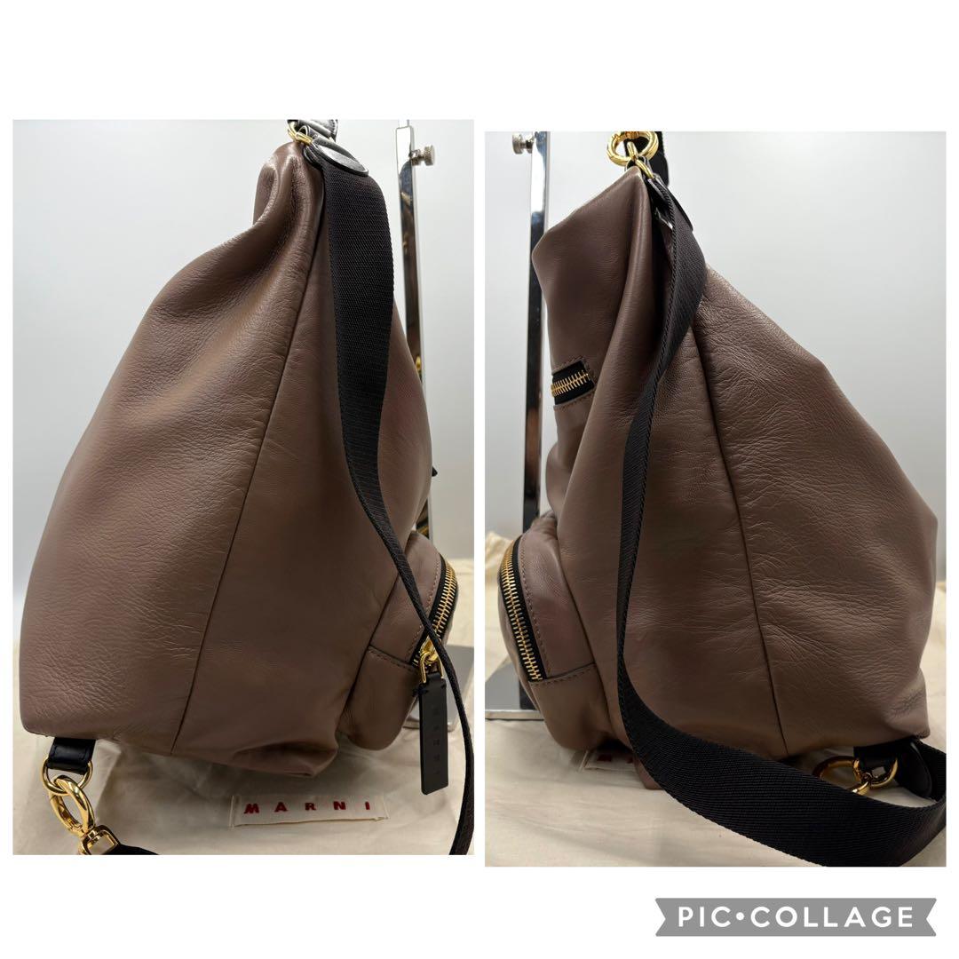 【美品】【希少】マルニ バックパック 3way 多機能 ラムレザー A4 通勤