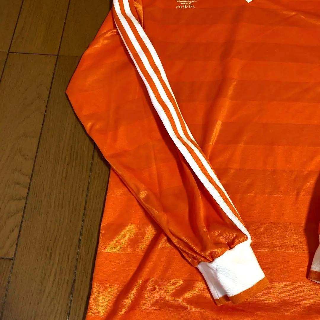 adidas デサント　80〜90s 長袖 オレンジ　ヴィンテージ　トレフォイル