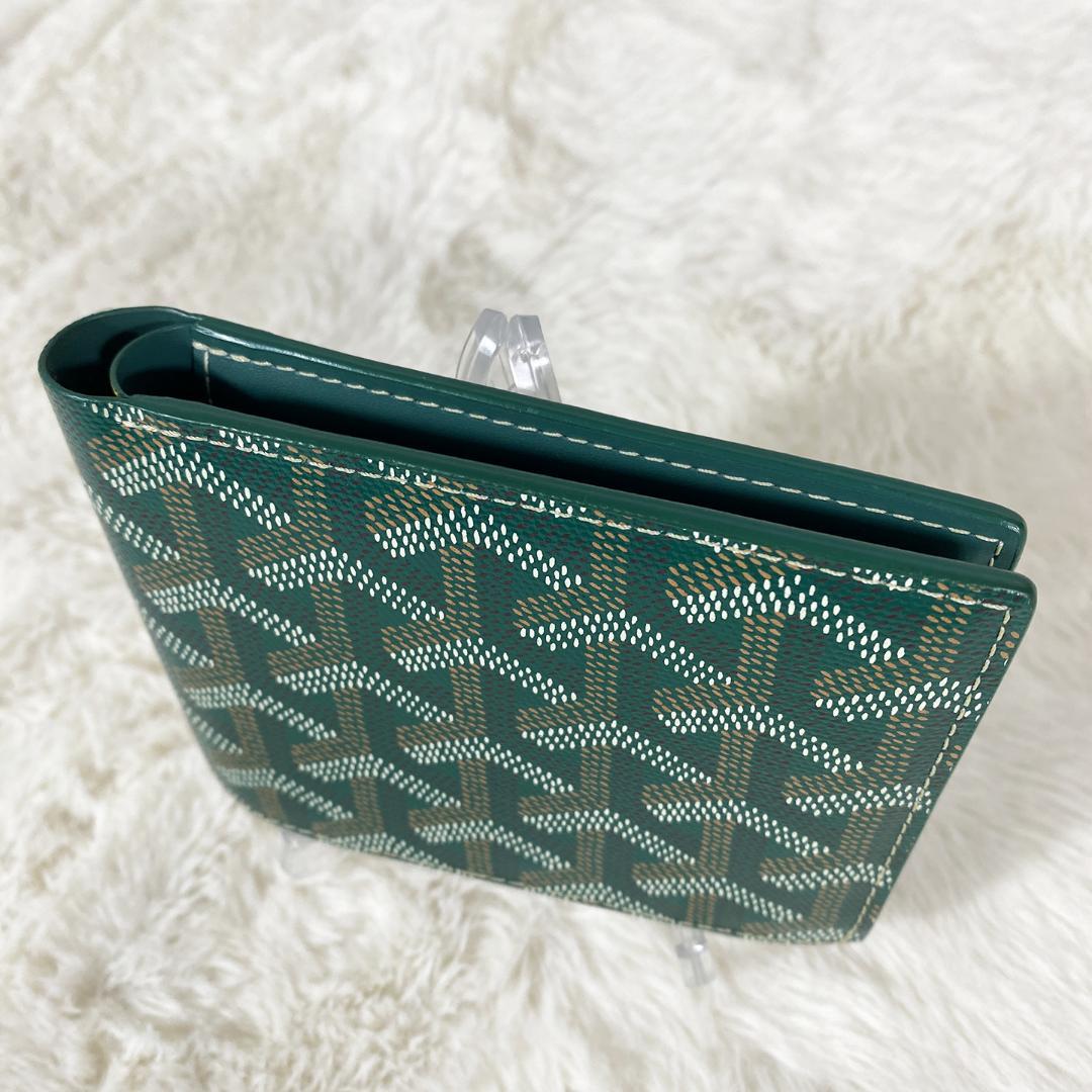 未使用近 GOYARD ヴィクトワール ウォレット 二つ折り財布 グリーン