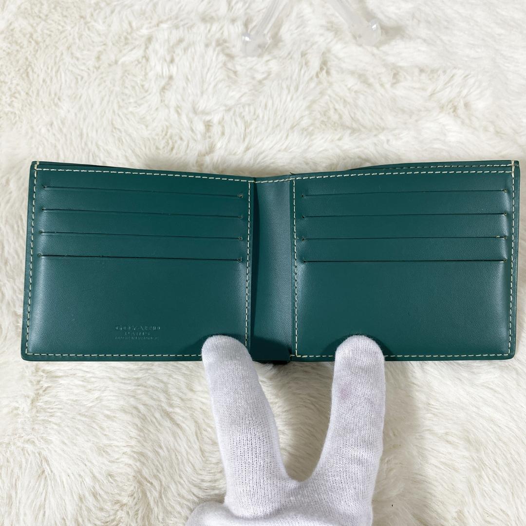 未使用近 GOYARD ヴィクトワール ウォレット 二つ折り財布 グリーン