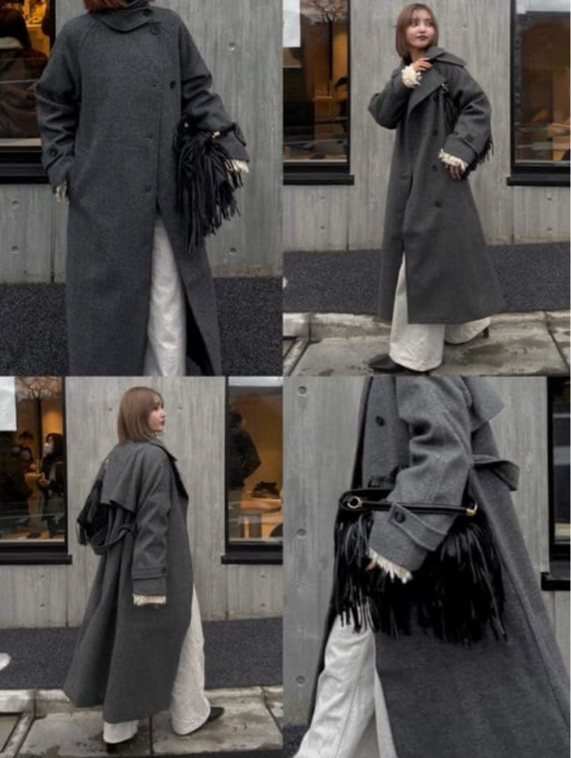 新品　AZUL by MOUSSY ロングチェスターコート　グレー　M