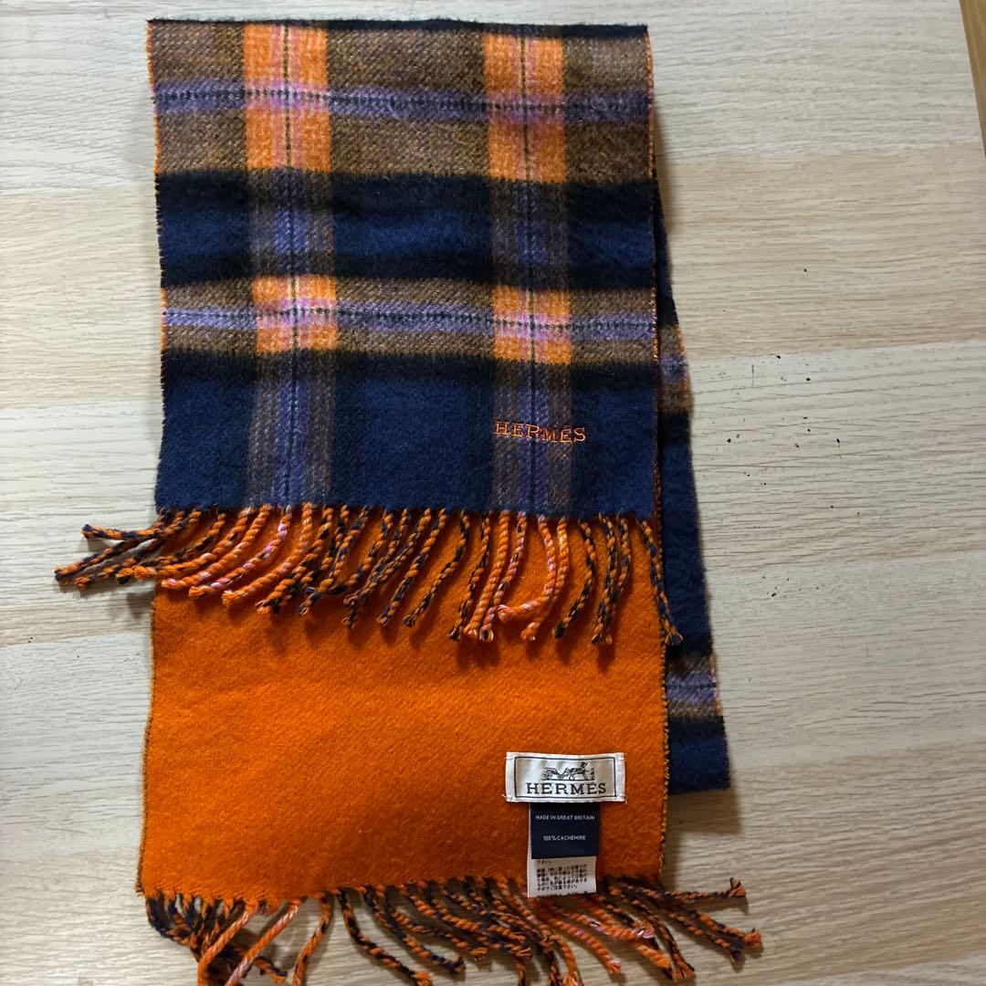 ぼ*ず様 HERMES 100%カシミヤ マフラー