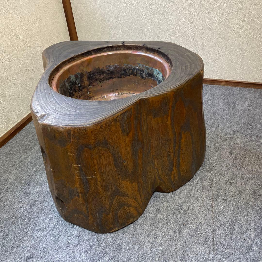 レトロ昭和　木火鉢　銅　レアハート方　インテリア