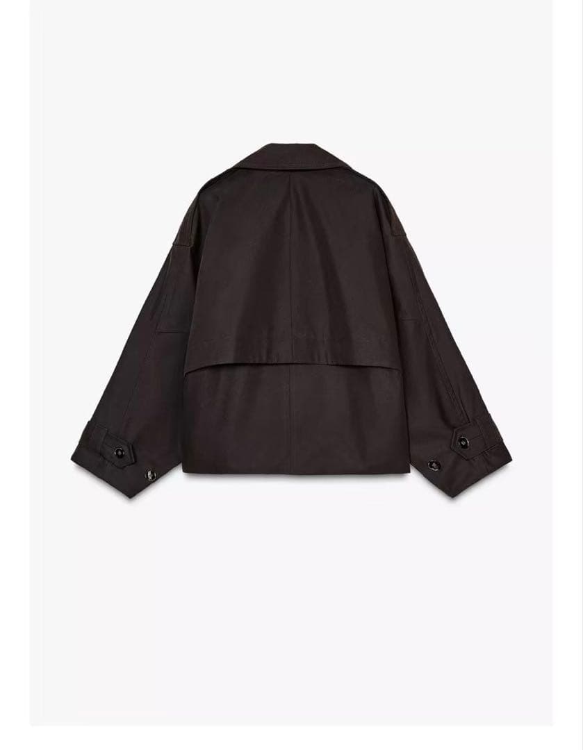 ZARA ZWコレクションショート丈トレンチコート　ブラウンM
