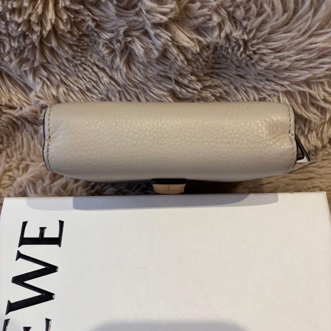 LOEWE 三つ折り財布 ベージュ レザー トライフォールド