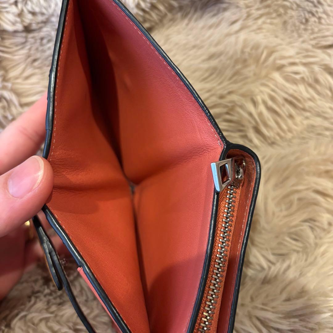 LOEWE 三つ折り財布 ベージュ レザー トライフォールド