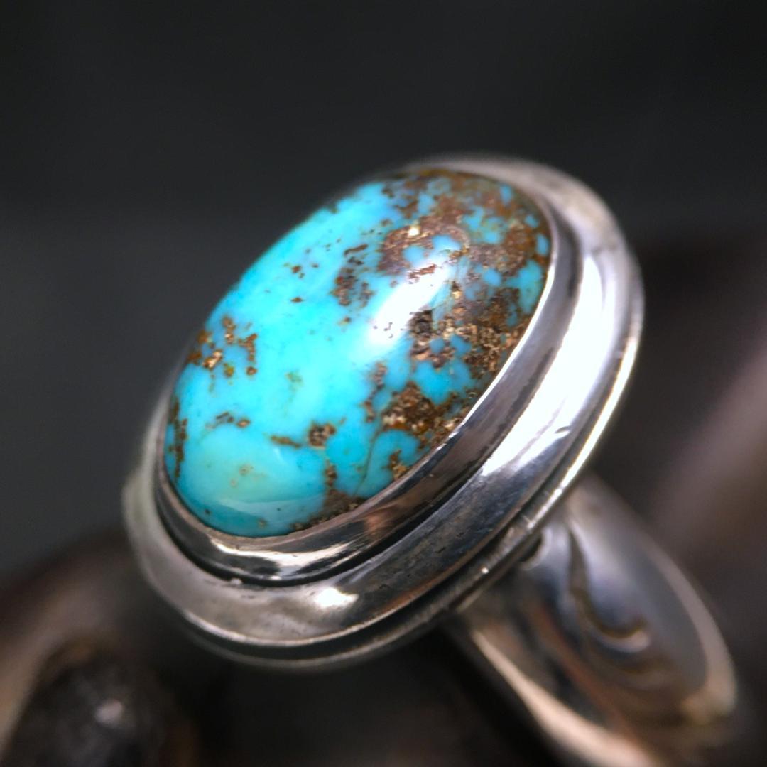ターコイズ シルバーリング 17号 シルバーアクセサリー 指輪