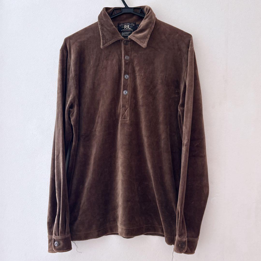 【RRL】三ツ星初期タグ ベロアプルオーバー シャツ S 長袖希少 名作品