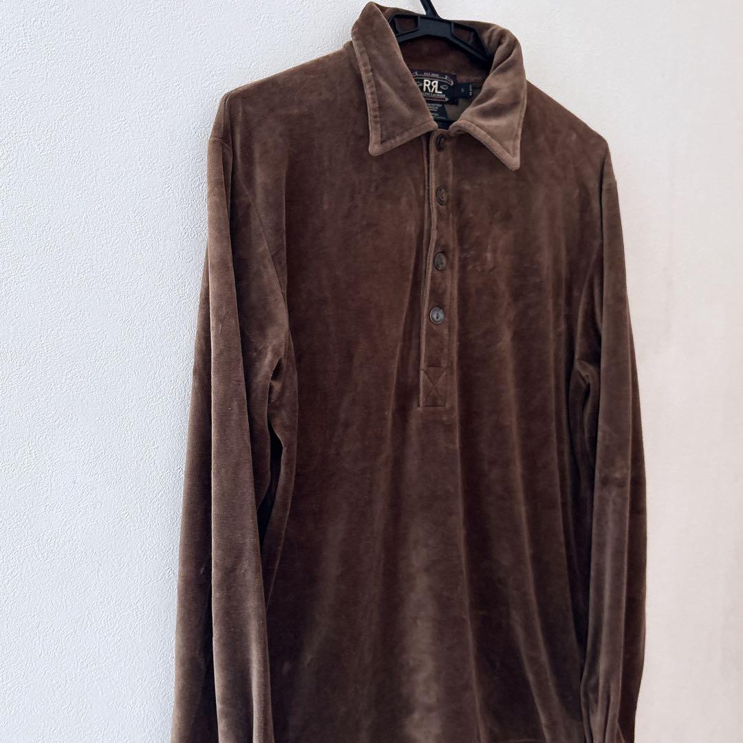 【RRL】三ツ星初期タグ ベロアプルオーバー シャツ S 長袖希少 名作品