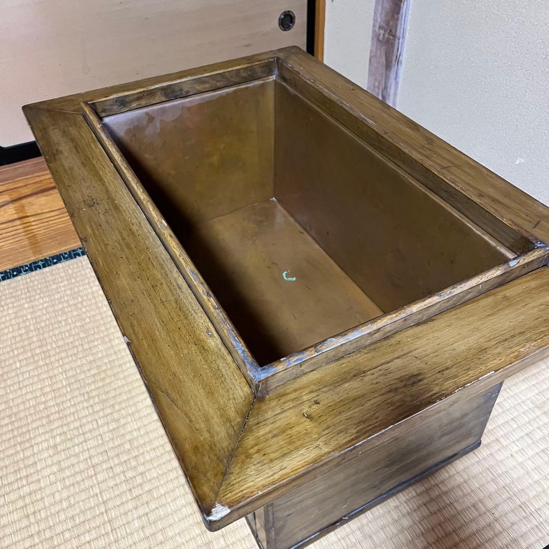 ヴィンテージ　長火鉢　引き出し二口　シンプル