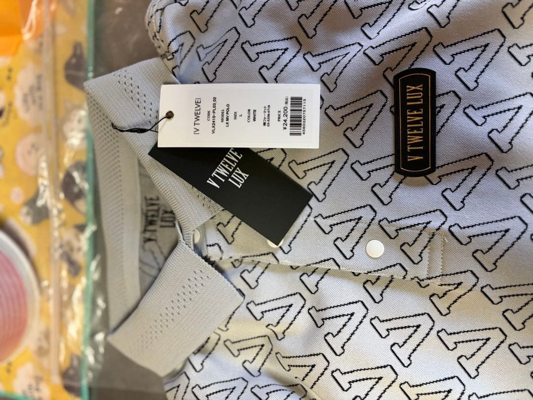 新品タグ付】V12 LUX ゴルフ ポロシャツ LX MV POLO ホワイト