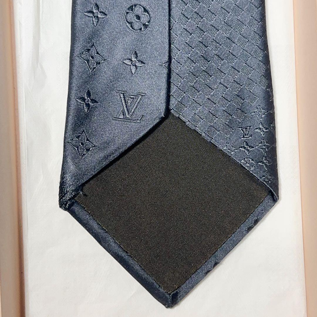 LOUIS VUITTON ルイヴィトン ネクタイ モノグラムダミエ ブラック