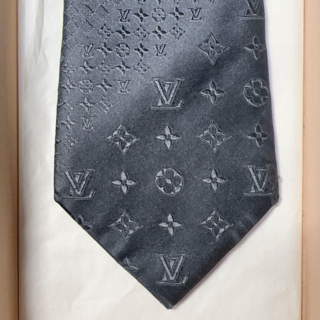 LOUIS VUITTON ルイヴィトン ネクタイ モノグラムダミエ ブラック