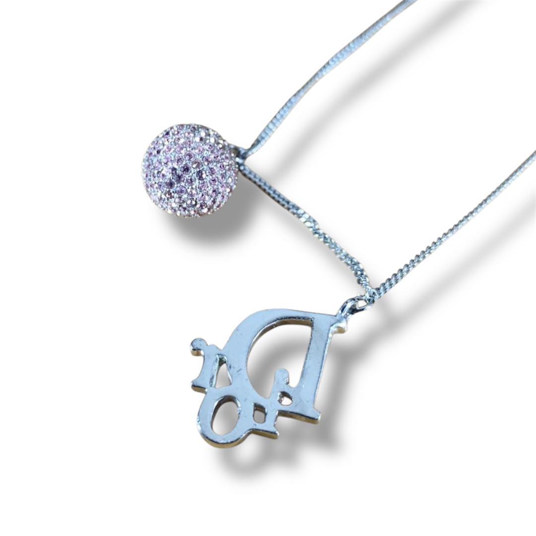 美品　ChristianDior ディオール　シルバー　キーホルダー　ストーン