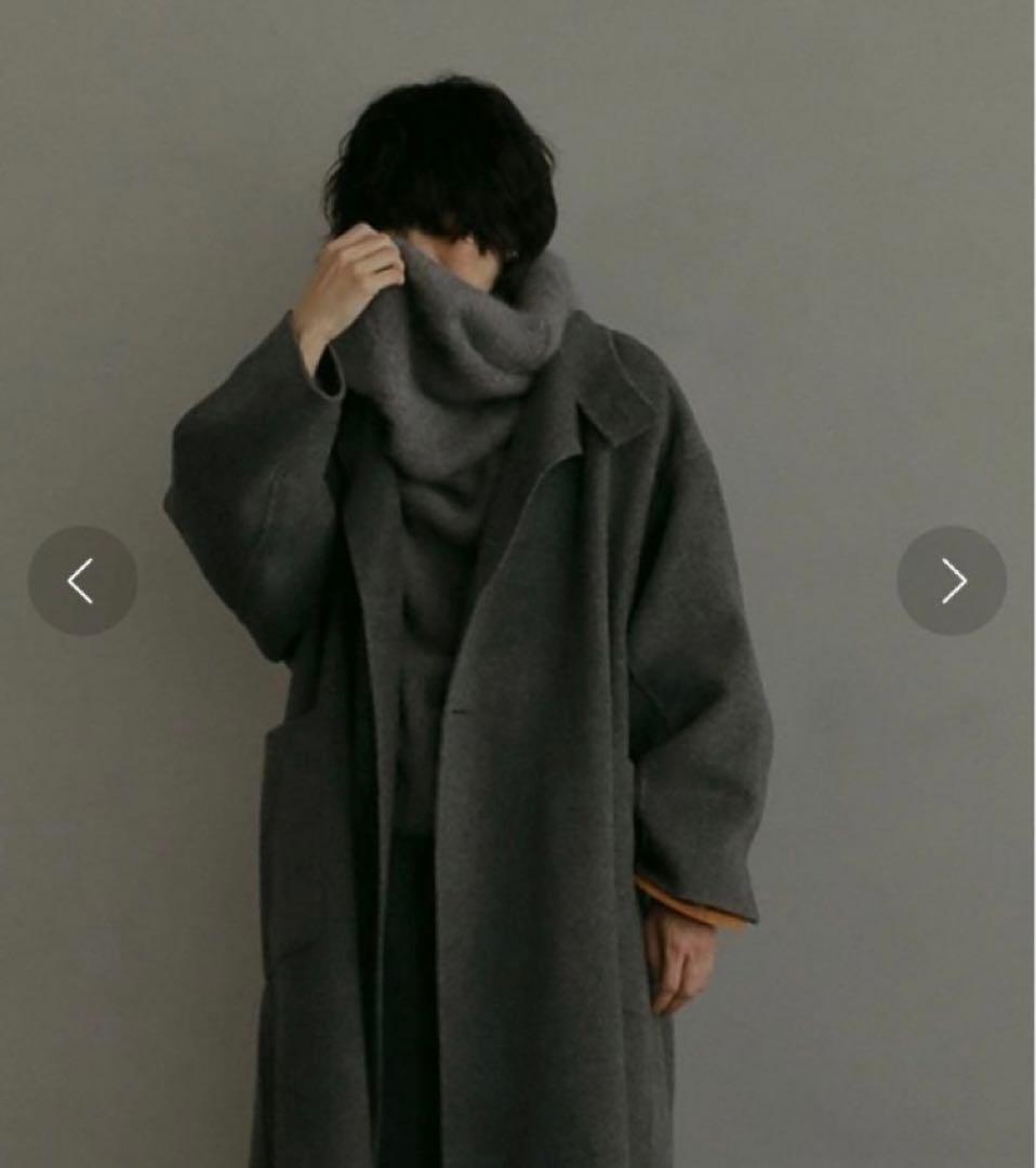 ETRE TOKYO スタンドカラーリバーロングコート GREY Mサイズ