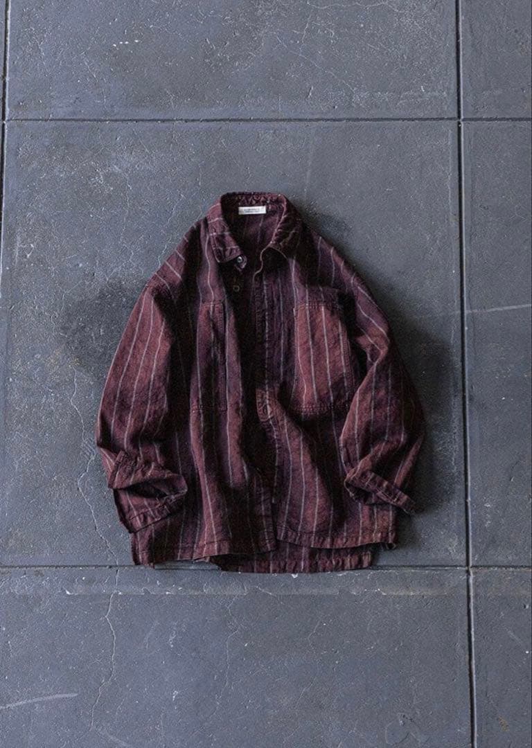 け*ろ様 CONFECT リネンデニム墨染めワークシャツ size4