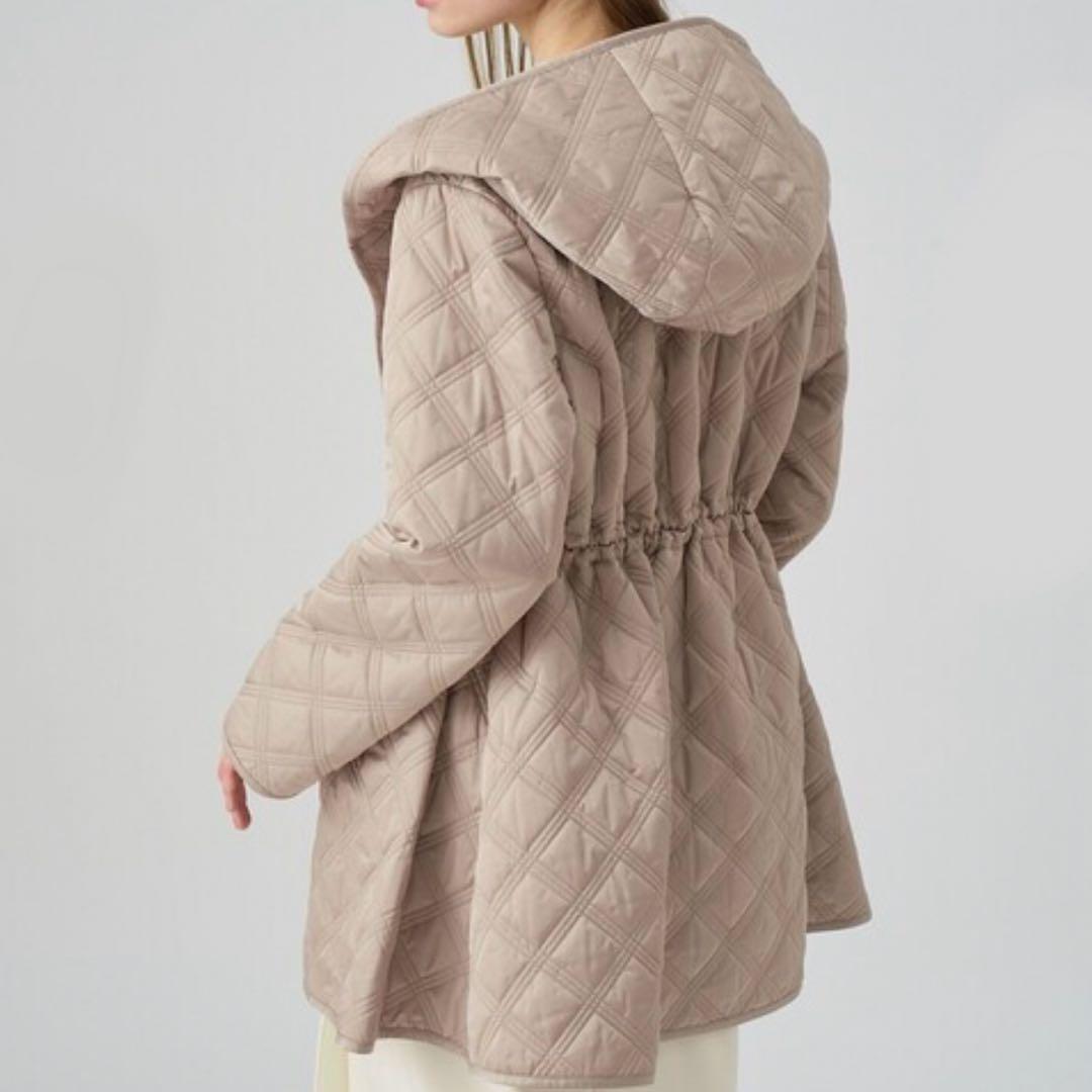 24AW アナイ ANAYI キルティングフードコート 36 ベージュ系