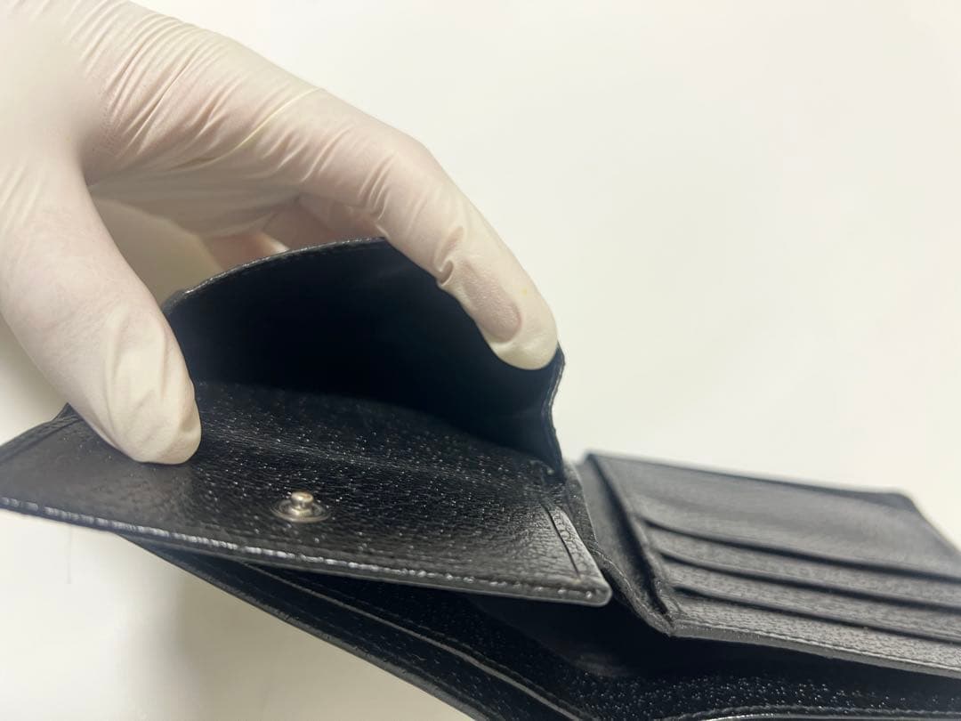 グッチ GUCCI 二つ折り財布 GGキャンバス コンパクト ブラック