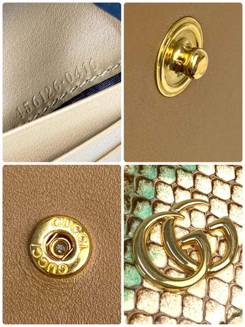 極美品✨️グッチ パイソン GGマーモント 折り財布 コンパクトウォレット