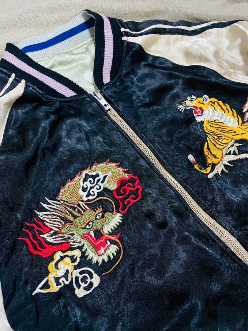 龍桜 日本限定 龍虎ワシ スカジャン ２面用 レーヨン unisex