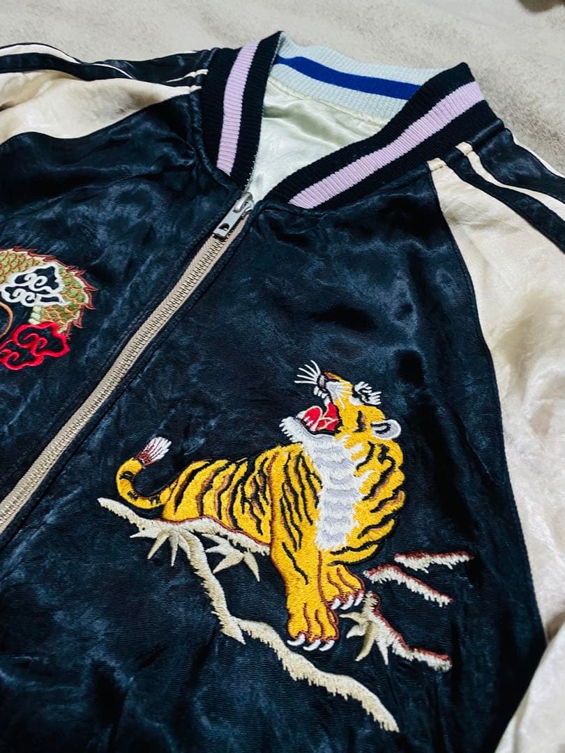 龍桜 日本限定 龍虎ワシ スカジャン ２面用 レーヨン unisex