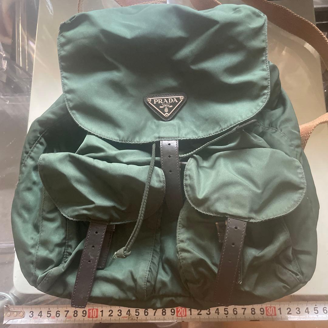 PRADA グリーン リュック確実正規品