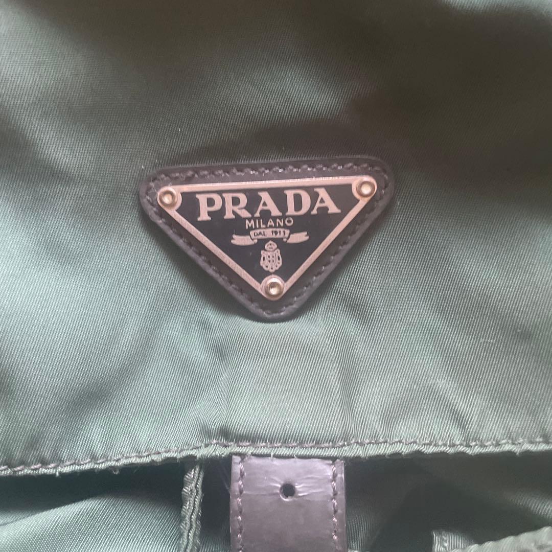 PRADA グリーン リュック確実正規品