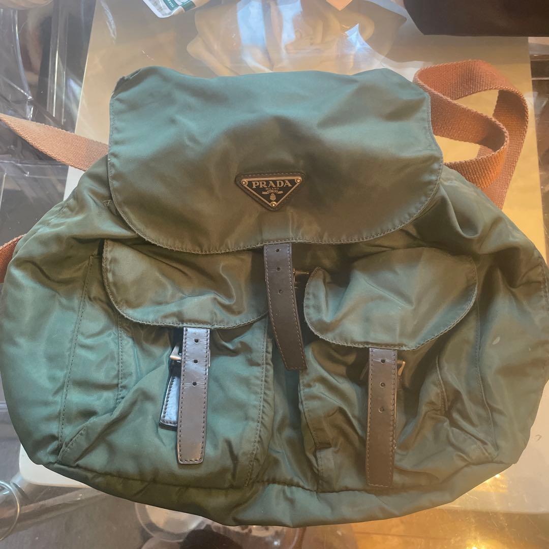 PRADA グリーン リュック確実正規品