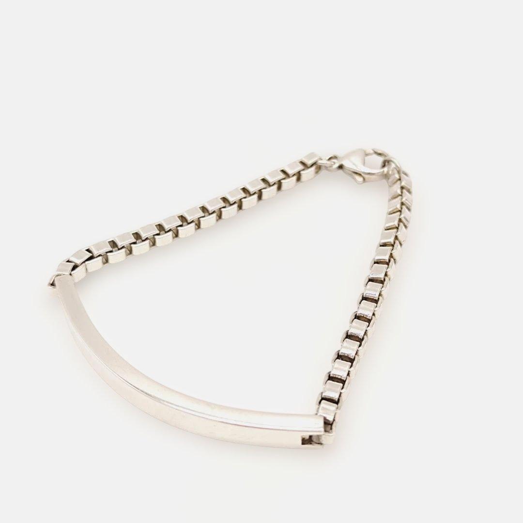 シルバー ベネチアン ID ブレスレット 925