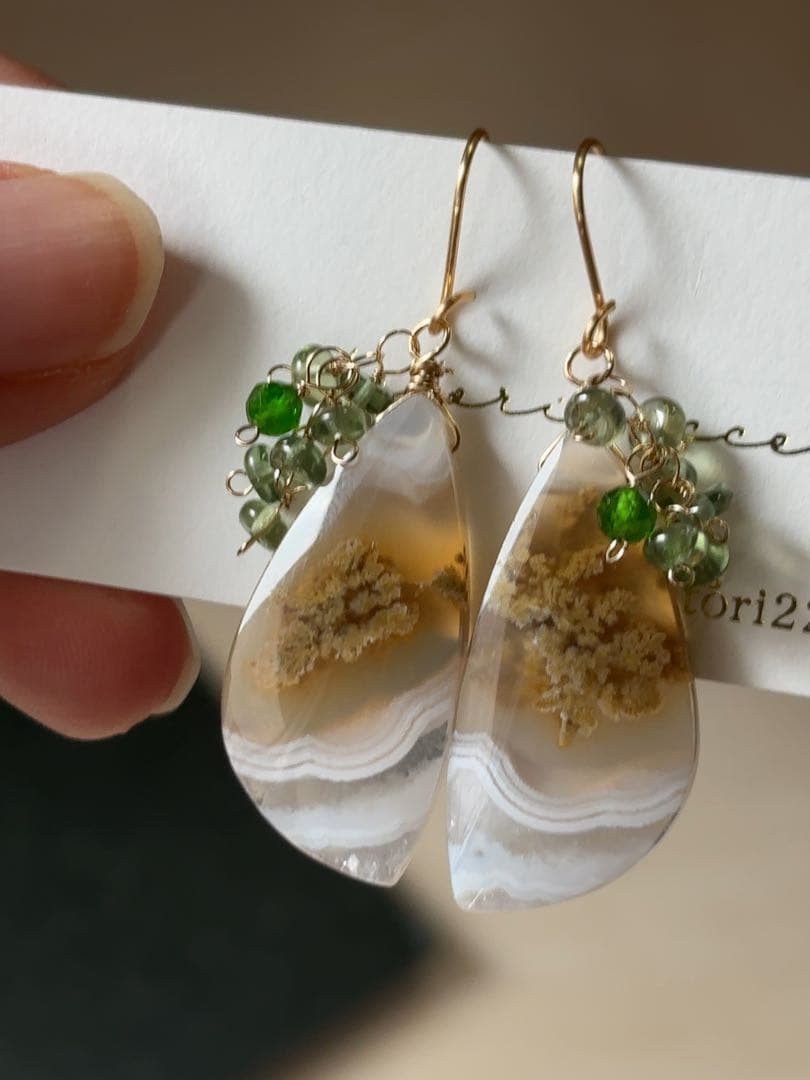 専用 B15 テルナテ島モスアゲートのピアス